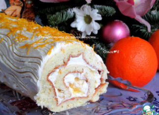 Рулет с творожным сыром и апельсином