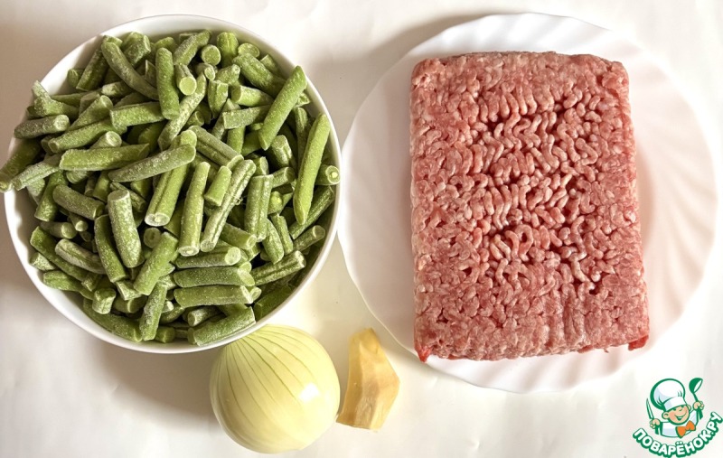 Стручковая фасоль с фаршем по-китайски