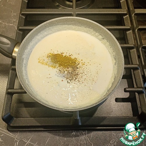 Запеченая белая рыба с сырным соусом