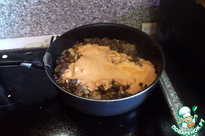 Бефстроганов из говяжьего сердца