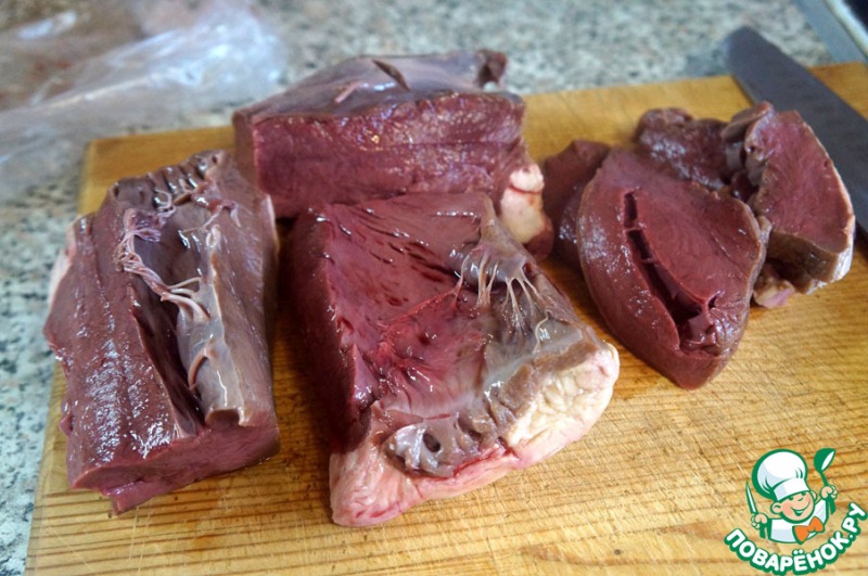 Бефстроганов из говяжьего сердца