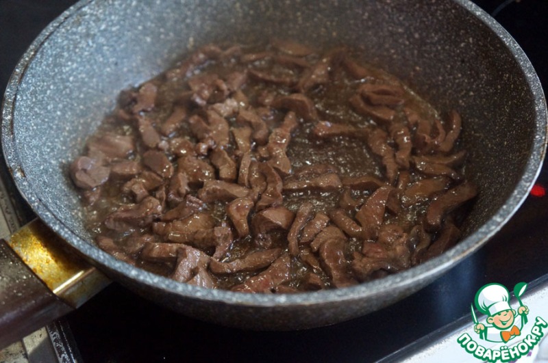 Бефстроганов из говяжьего сердца