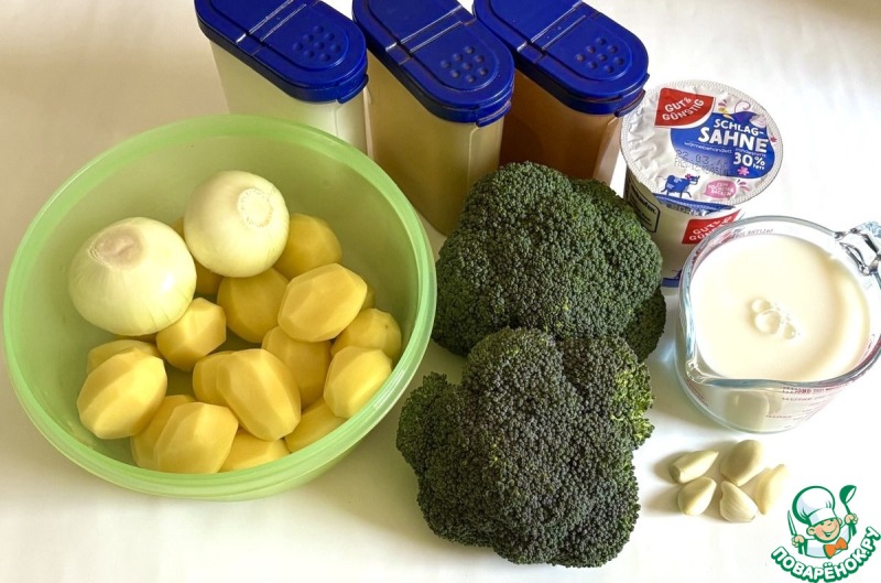 Картофель с брокколи в сливочном соусе