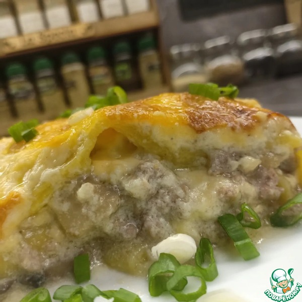 Лазанья с курицей и грибами