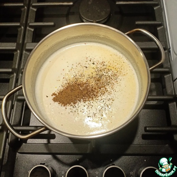 Лазанья с курицей и грибами