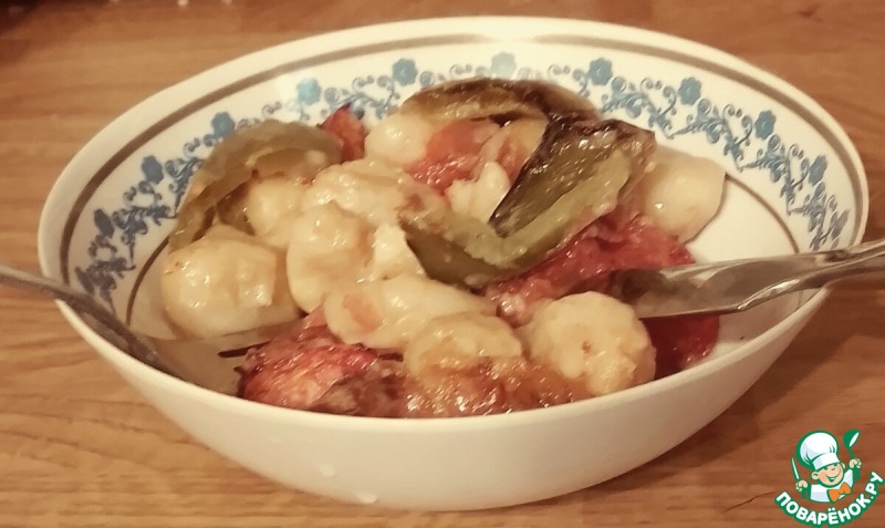 Ньокки, запечённые с помидорами и моцареллой