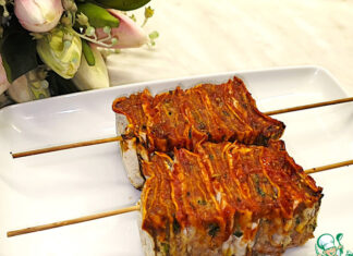 Шашлык из лаваша и фарша