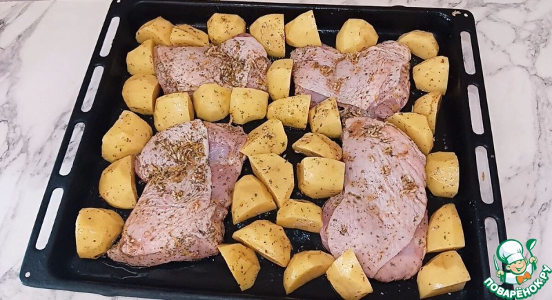 Курица с картошкой по-гречески