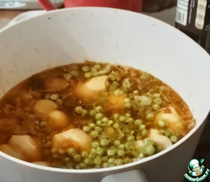 Марокканский тажин с артишоками, маслинами, горошком