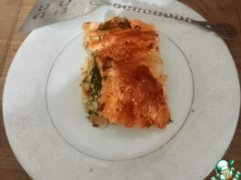 Пирог из теста фило со шпинатом