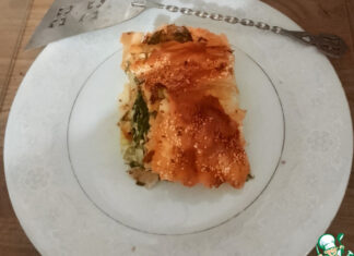 Пирог из теста фило со шпинатом