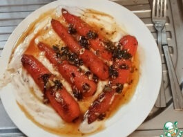 Морковь с харисой и лабне с манго