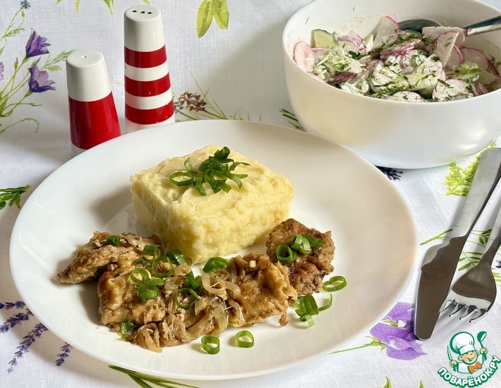 Телячья печень, томлённая в молоке