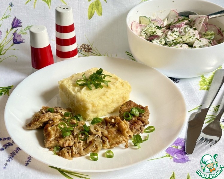 Телячья печень, томлённая в молоке