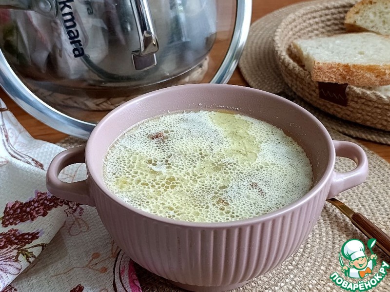 Суп с лисичками и резанным овсом