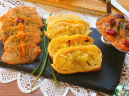 Свинина с брусничным соусом и пирог
