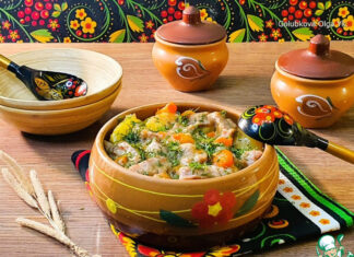 Тушеная картошка с мясом в кастрюле