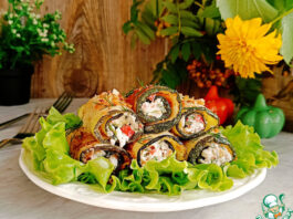 Кабачковые рулетики с крабовым мясом
