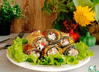 Кабачковые рулетики с крабовым мясом