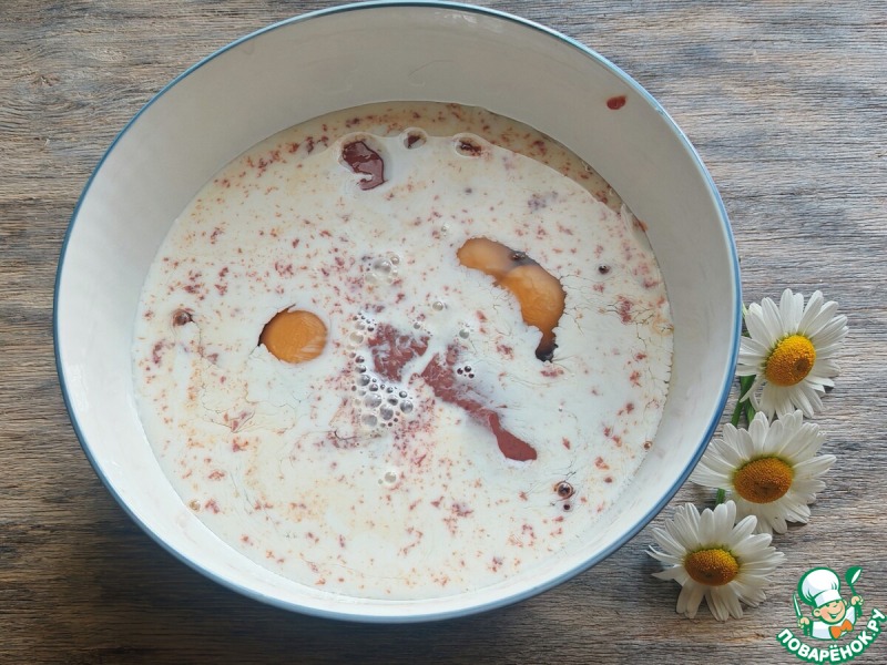 Печёночные блины с лисичками и сыром