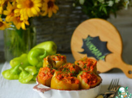 Перец фаршированный капустой с мясным фаршем