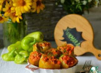 Перец фаршированный капустой с мясным фаршем