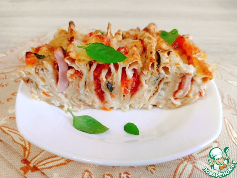 Пирог-гармошка из лаваша с овощами