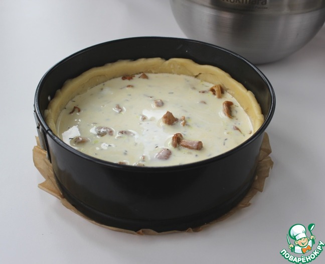 Заливной пирог с лисичками