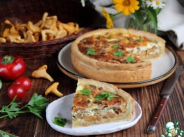Заливной пирог с лисичками