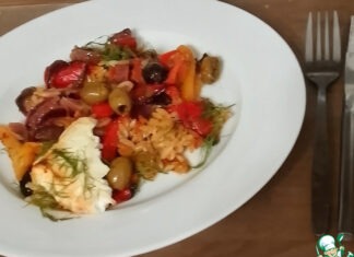 Греческий салат, запечённый с орзо