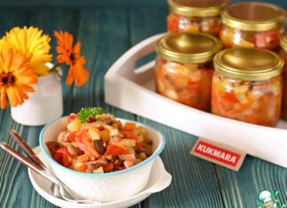 Кабачки с фасолью на зиму