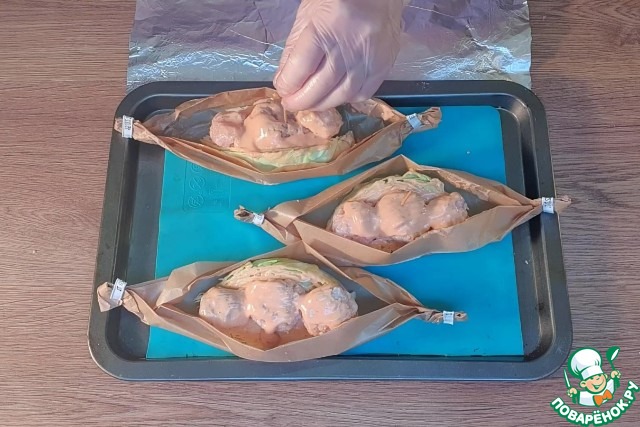 Лодочки из молодой капусты и фарша