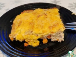 Мясная запеканка с овощами и сыром