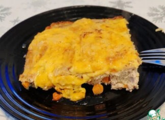 Мясная запеканка с овощами и сыром