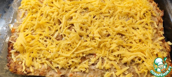 Мясная запеканка с овощами и сыром