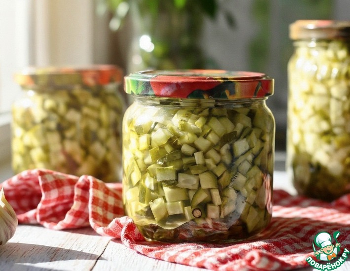 Огурцы, маринованные кубиками