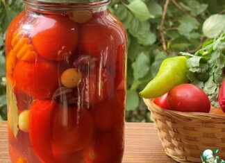 Пикантные помидоры с виноградом, без уксуса
