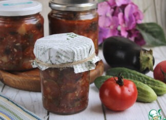 Салат из баклажанов и огурцов
