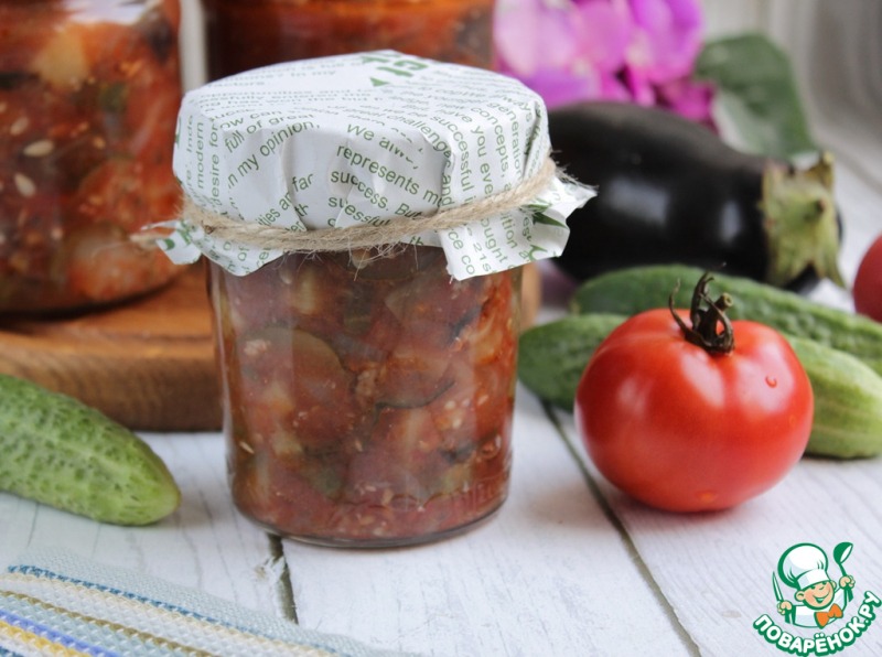 Салат из баклажанов и огурцов