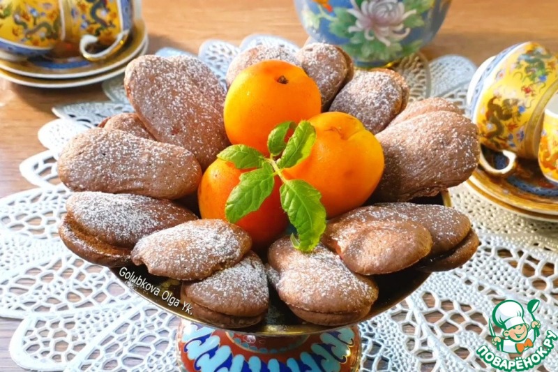 Шоколадное печенье с джемом