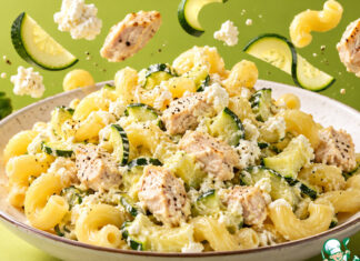 Сливочные спагетти с кабачками и курицей