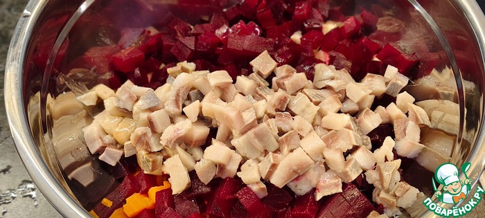Винегрет с селёдкой и капустой