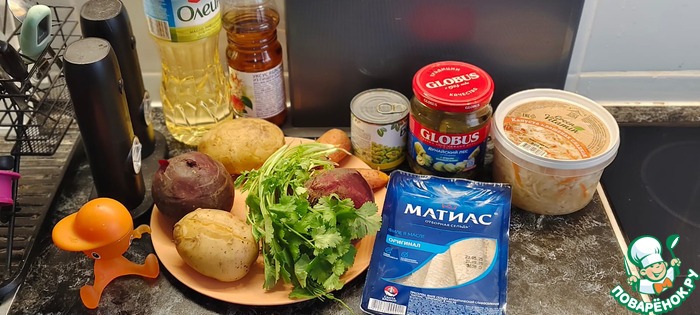Винегрет с селёдкой и капустой