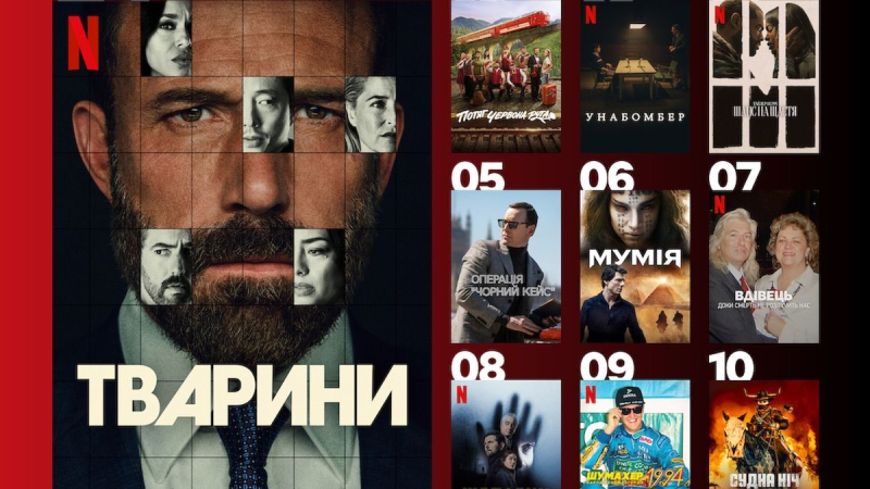 Самые популярные фильмы Netflix в Украине