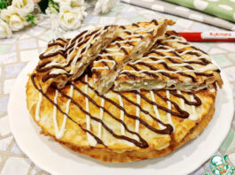 Лавашная лепешка с творогом и бананом