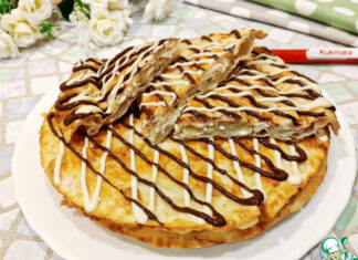 Лавашная лепешка с творогом и бананом