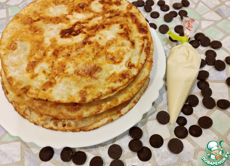 Лавашная лепешка с творогом и бананом