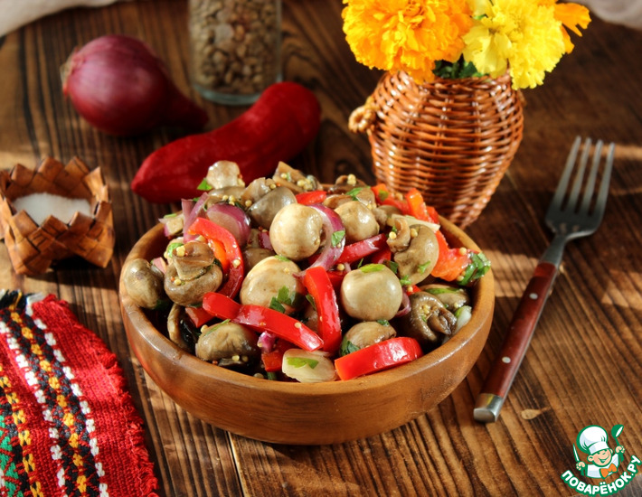 Рецепт: Маринованные шампиньоны с овощами