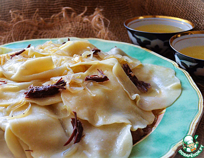 Рецепт: Мясо по-казахски "Пять пальцев"