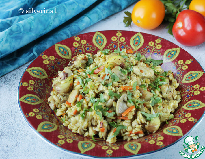Рецепт: Плов из птитима с курицей